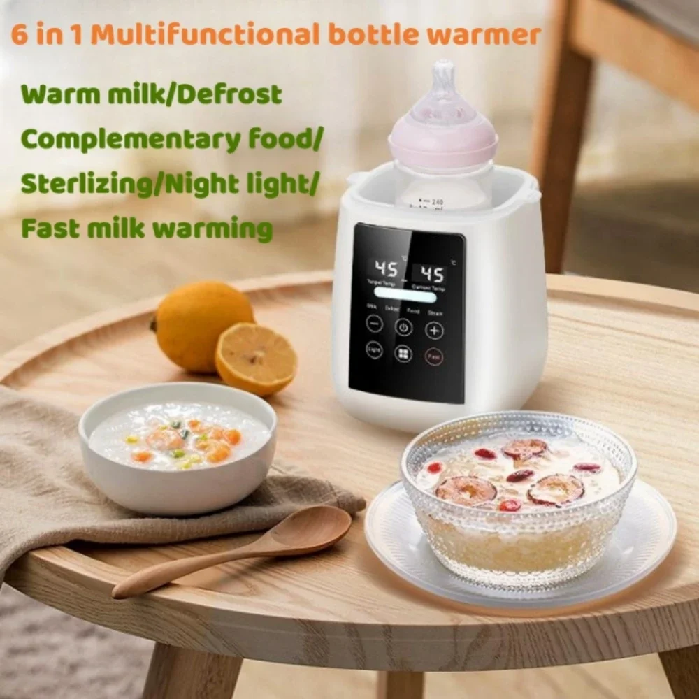 Baby Bottle Warmer & Sterilizer 6-in-1Multifuntion Breast Milk Warmer Accurate Temperature Control Baby Bottle Heater 2