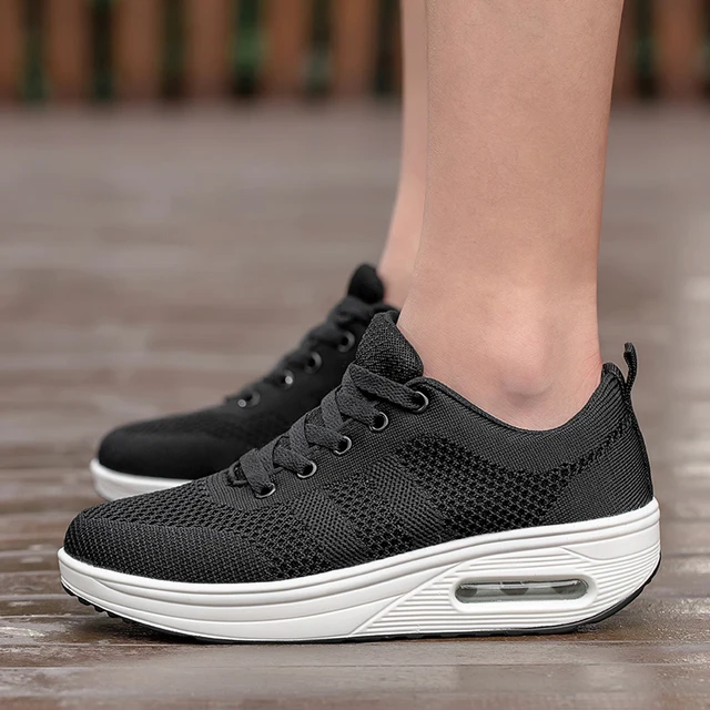 Sneakers Women Walking Shoes Air Cushion Comfortable Breathable Outdoor Casual Shoes Thick Bottom Increasing Height Lace-up 5