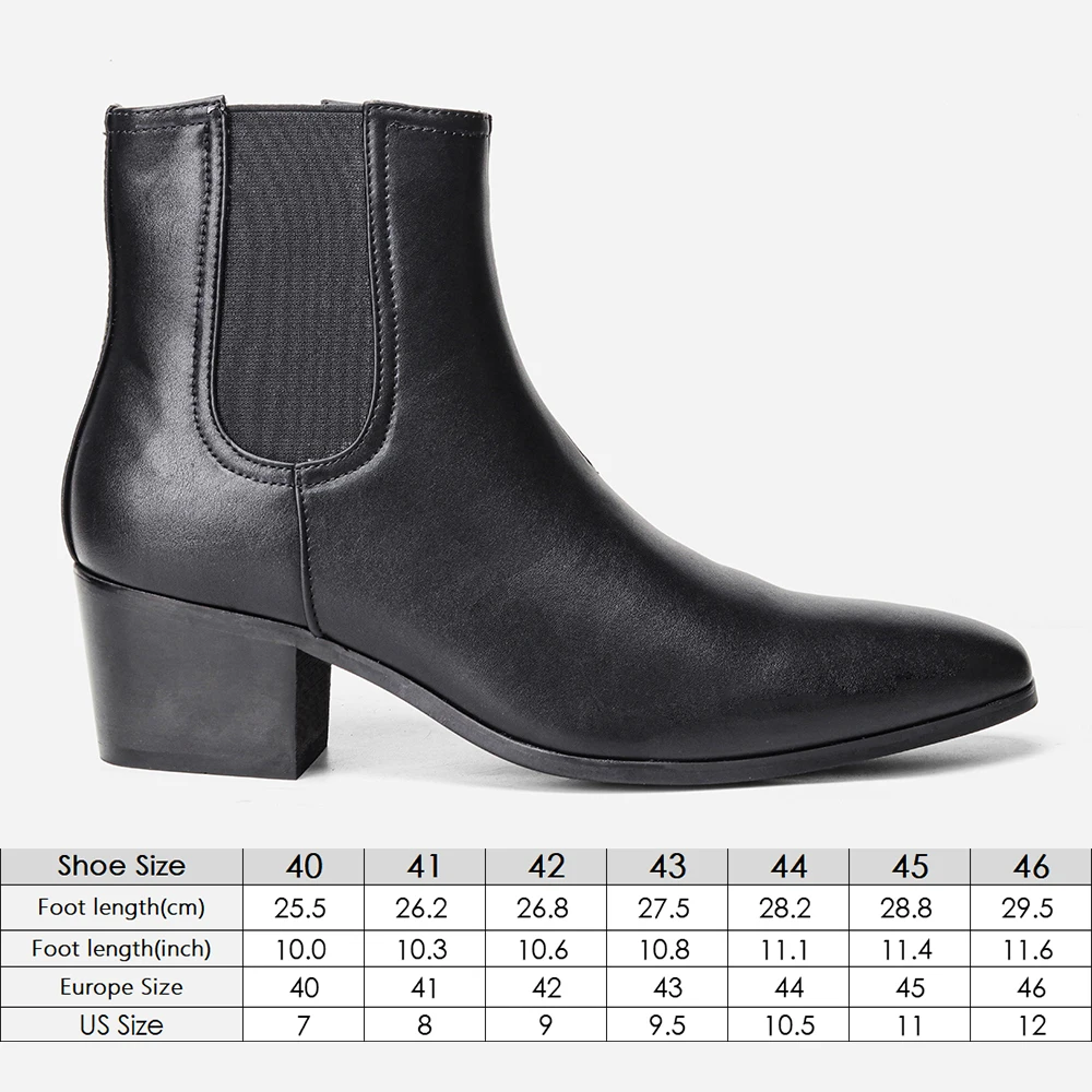 Men High Heels Boots Leather ankle boots Party/Wedding Boots For Men training boots