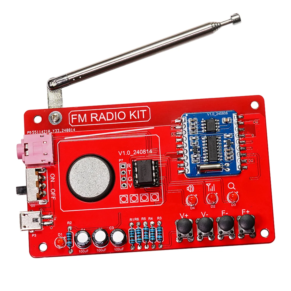 Easy version RDA5807 FM radio electronic kit adjustable frequency 87-108MHZ digital display DIY welding project practice solder
