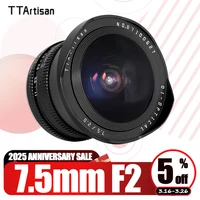 TTArtisan APS-C 7.5mm F2 Fisheye Lens for Portrait Photography with Nikon Z Canon EOS-R M43 Fujifilm XF Panasonic L Sony E Mount 1