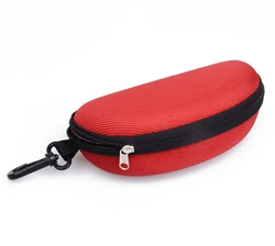 Universal Portable Glasses Storage Case with Zipper and Hook - Stylish, Durable Eyewear Protector (Red)