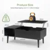 Lift Top Coffee Tables for Living Room, Small Modern Wooden Center Tables with Storage Shelf and Hidden Compartment 3