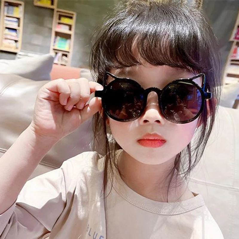 Girls Boys Cute Animal Cartoon Ears Sunglasses Outdoor Sun Protection Children Lovely Vintage Sunglasses Protection_voghion.com