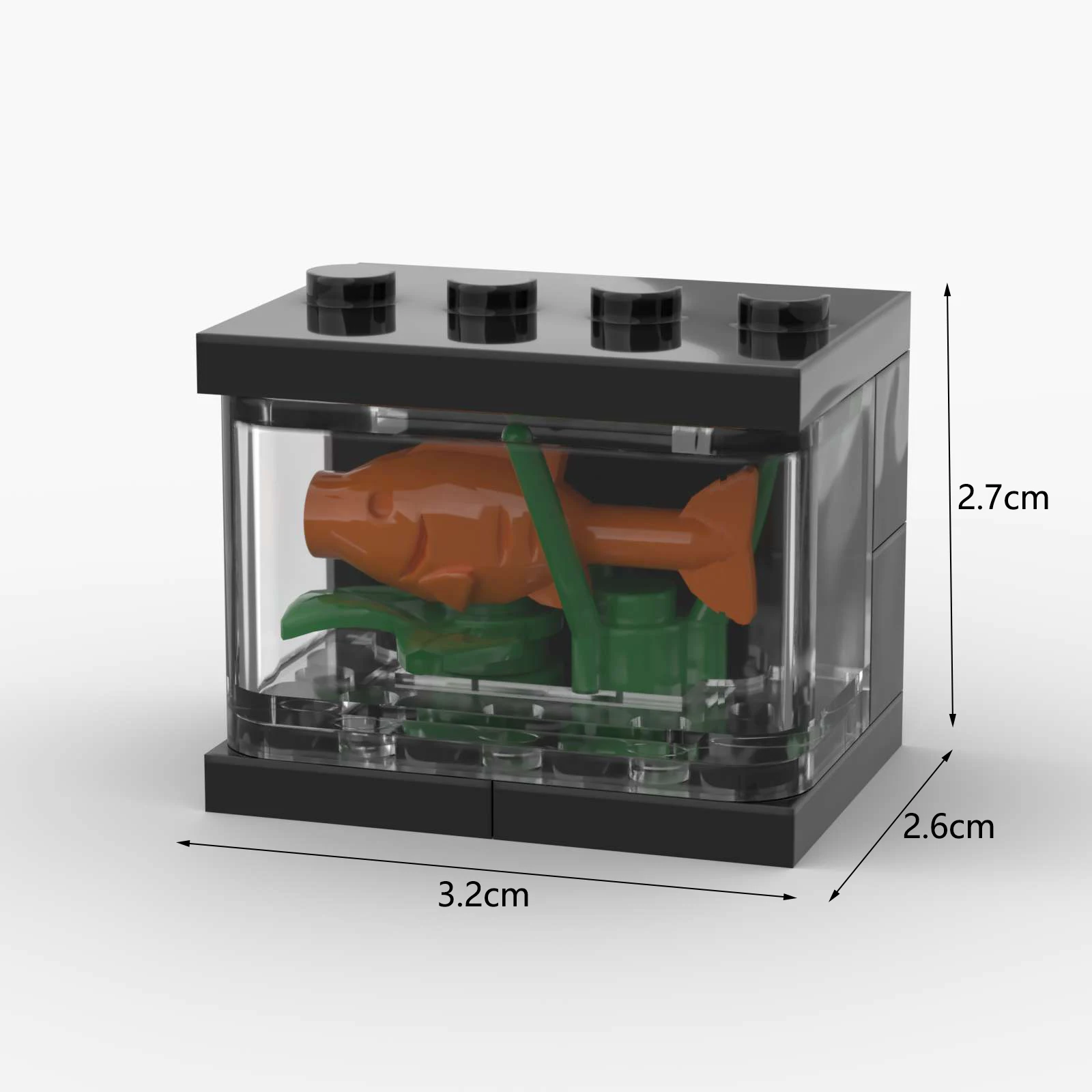 MOC kleines Aquariummodell, kleine Partikel Baustein Aquarium Dekoration Ornament, simulierte Reptilienanzeige Ornament – Detail 8