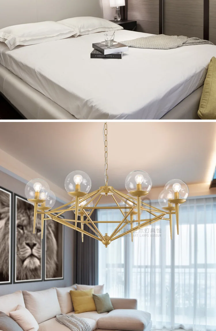 Bola de Vidro Pingente de Teto Decoração da Sala Nordic Cristal Lustres Teto E27 Luz Jantar Luminaria Led 9 Computers & Electronics