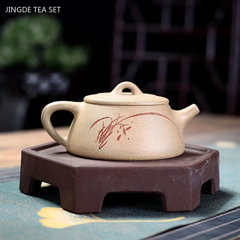 180ml Chinese Yixing Purple Clay Tea Pot Raw Ore Section Mud Stone Scoop Kettle Custom Zisha Filter Beauty Tea Infuser