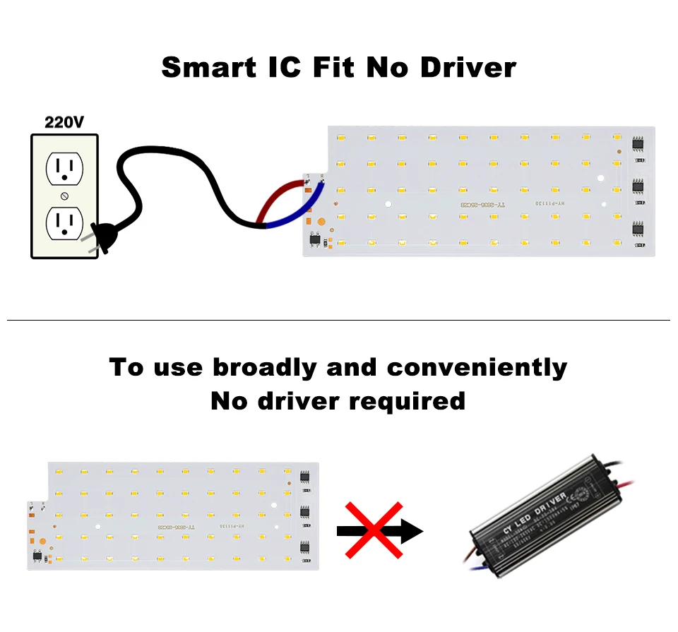 Description Picture 5 of item2pcs/lot 50W LED Flood Light Chip SMD 2835 Outdoor Floodlight AC 220V-240V For LED Street Lamp Landscape Lighting Chip LED