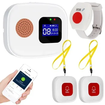 Tuya SOS WiFi sans fil soignant téléavertisseur système de bouton d'appel bouton d'alerte d'urgence pour personnes âgées Patient handicapé personnes âgées intérieur 7