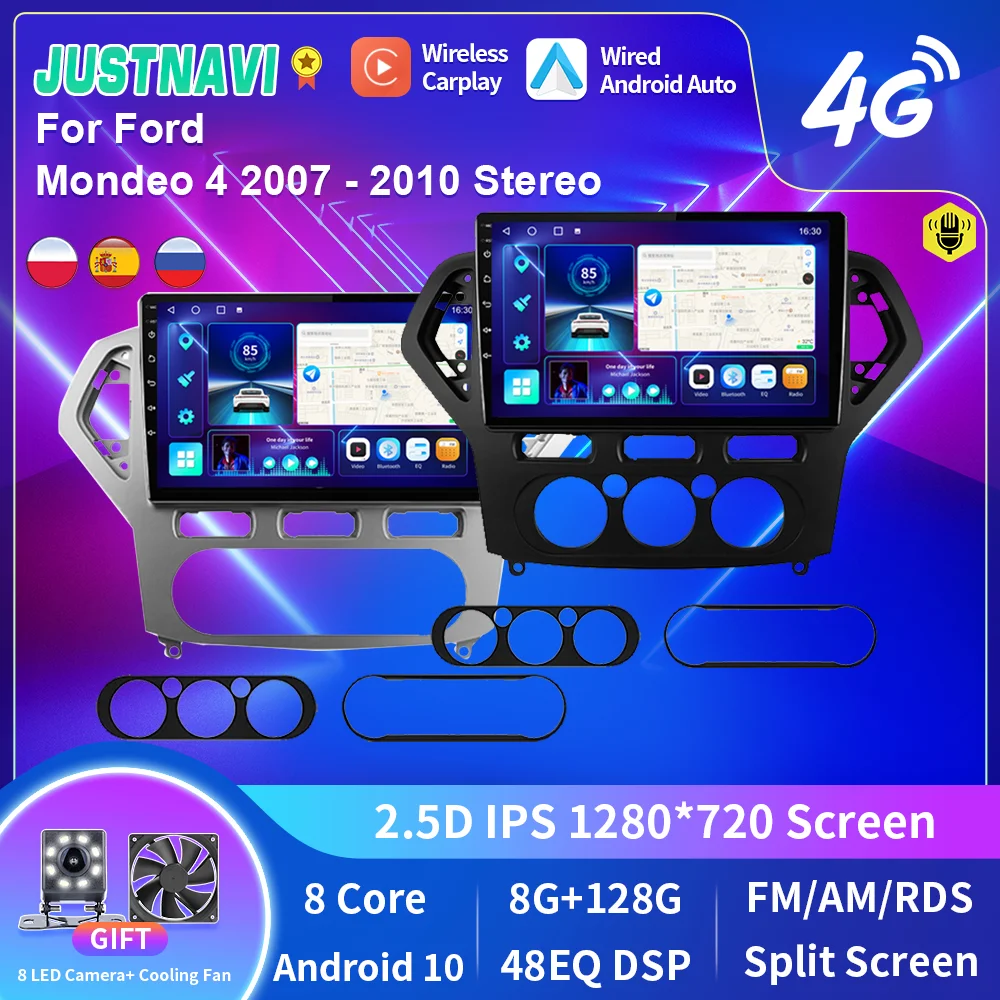 

JUSTNAVI Android 10 для Ford Mondeo 4 2007-2010 автомобильное радио Автомобильная Мультимедийная Навигация стерео приемник BT Navi аудио для автомобиля