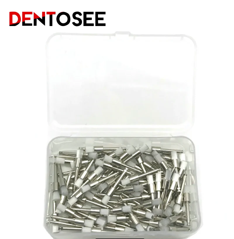 

100Pcs/box Dental Lab Nylon Latch Small Flat Polishing Polisher Prophylaxis Brushes Disposable Dental Care Brush Head