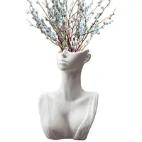Face Vases For Flowers Ceramics Statue Flower Vase Body Vase Modern Minimalisms Style Face Pots Bust Head Shaped For Birthday 1