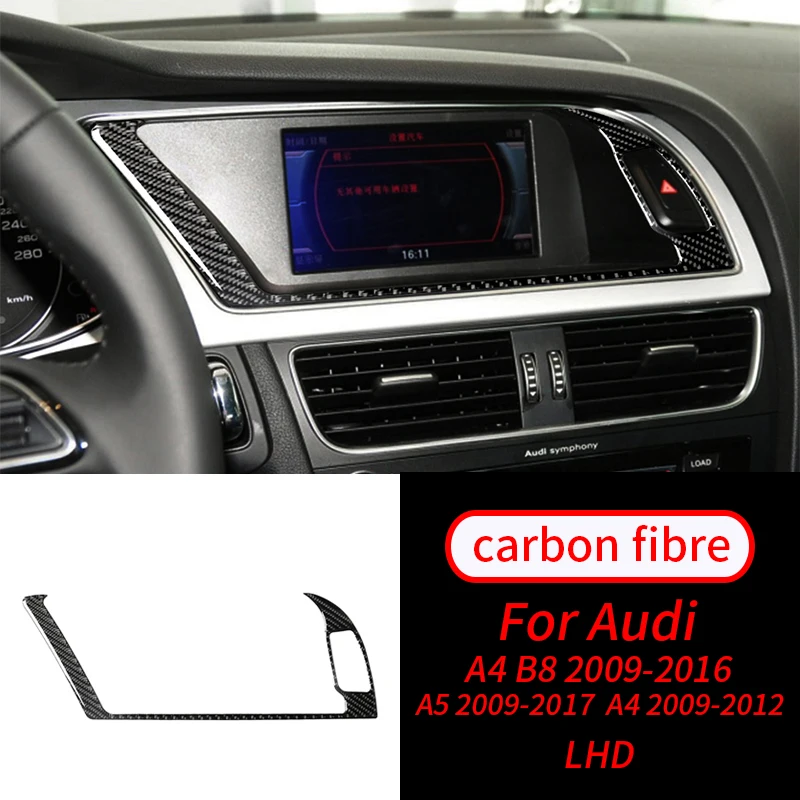 

For Audi A4L B8 A5 Q5 09-17 Real Carbon Fiber Center GPS Navigator Outer Frame Trim Cover Car Interior Accessories