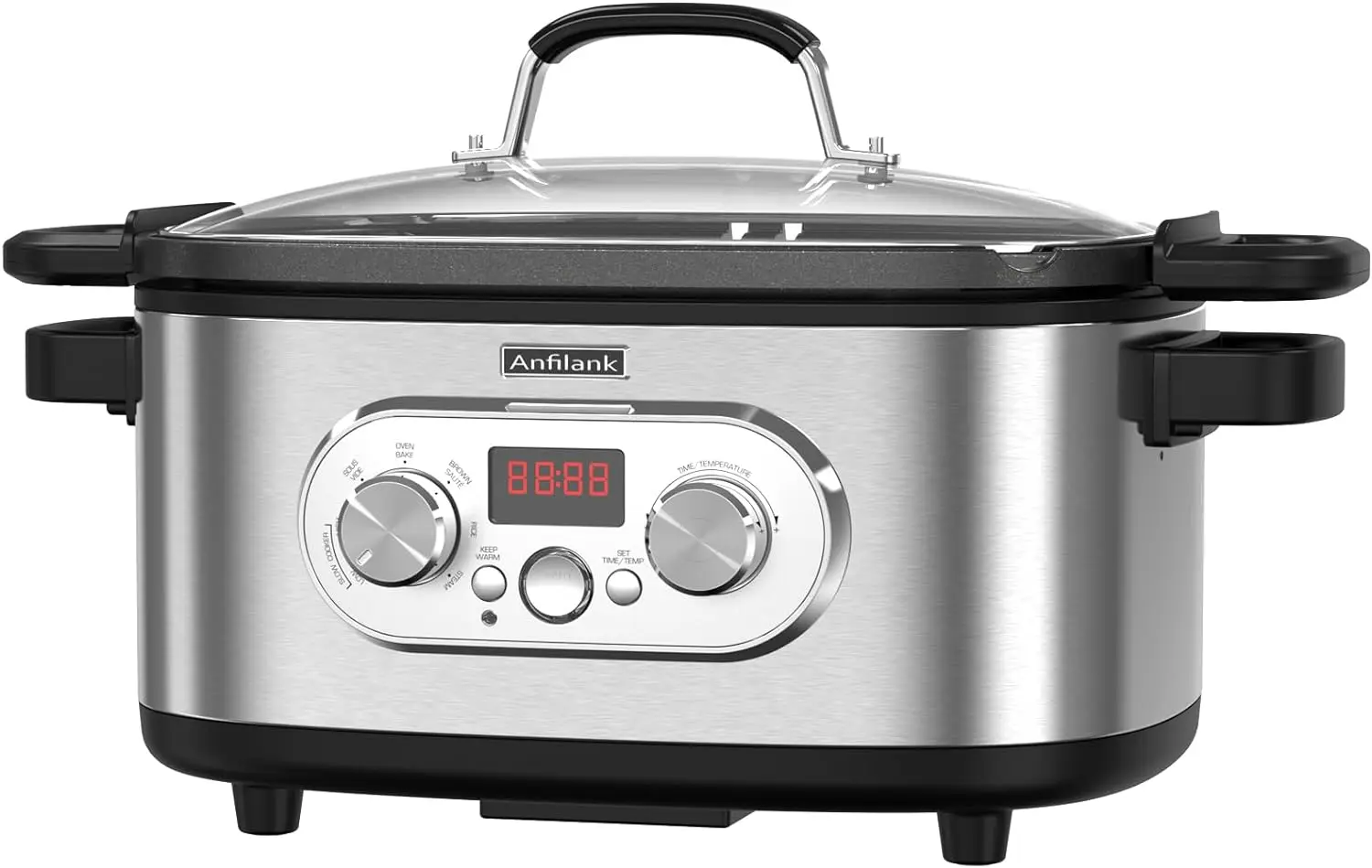 

Multi-Cooker, Programmable 6.8 Quart Slow Cooker, Presets to Sous Vide, Bake, Sauté, Cook Rice & More; with Sous Vide , Ste