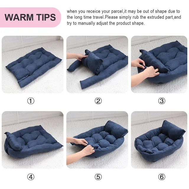3 IN 1 Warm Dog Bed Mat Soft Winter Pet Sleeping Bed Mat Puppy Cat Nest Cushion for Small Medium Dogs Cats Kitten Pet Supplies 5