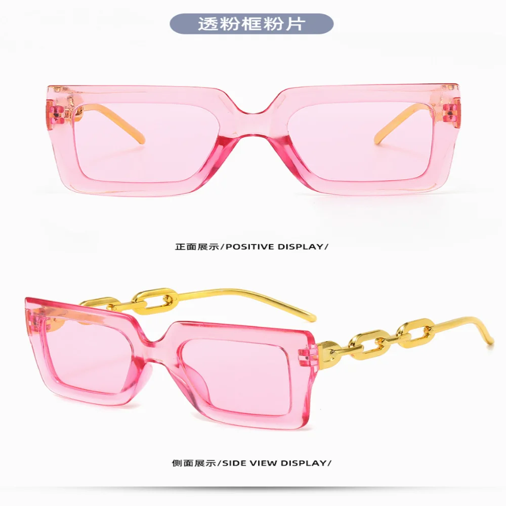 Women Fashion Sunglasses Oversized Frame Women Glasses Brand Designer Square Glasses Uv400 Golden Leg Eyewear Acessories