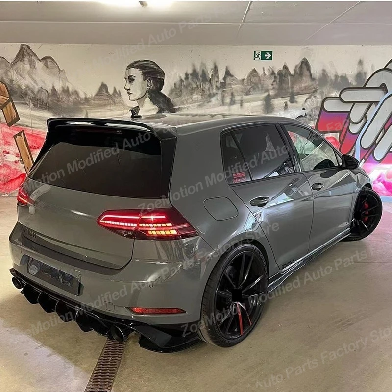 폭스바겐 골프 MK7.5 GTI TCR 2017-2020 리어 범퍼 디퓨저 플레이트 스포일러 립 스플리터 바디 키트 튜닝 자동차 액세서리