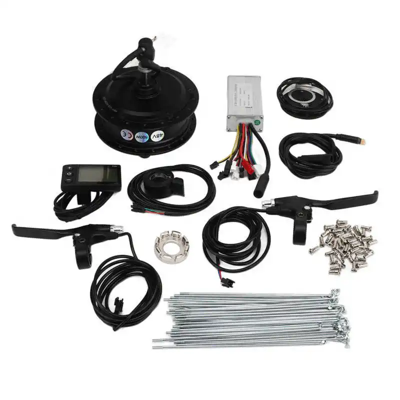 Electric Bike Conversion Kit 48V 500W Aluminum Alloy Wheel Rim S866 Display Meter Rear Drive Rotating Motor Bike Modified Kit