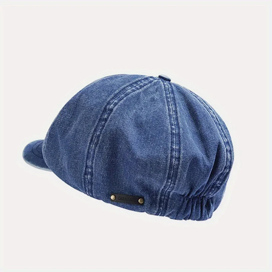 Beret Hat Denim Berets Cap Solid Color Adjustable Breathable Sun Protection Paperboy Caps For Men Women Summer Outdoor Travel Hiking Hats