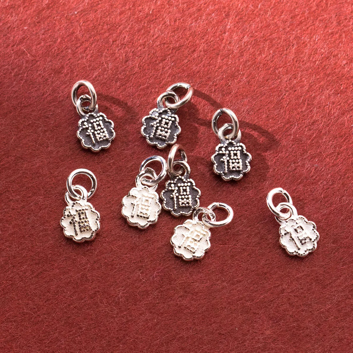 

100% Real Sterling 925 Silver Accaccessories Hapiness in Chinese Charm Pendant For Bracelets Necklaces Key Diy Material S1378