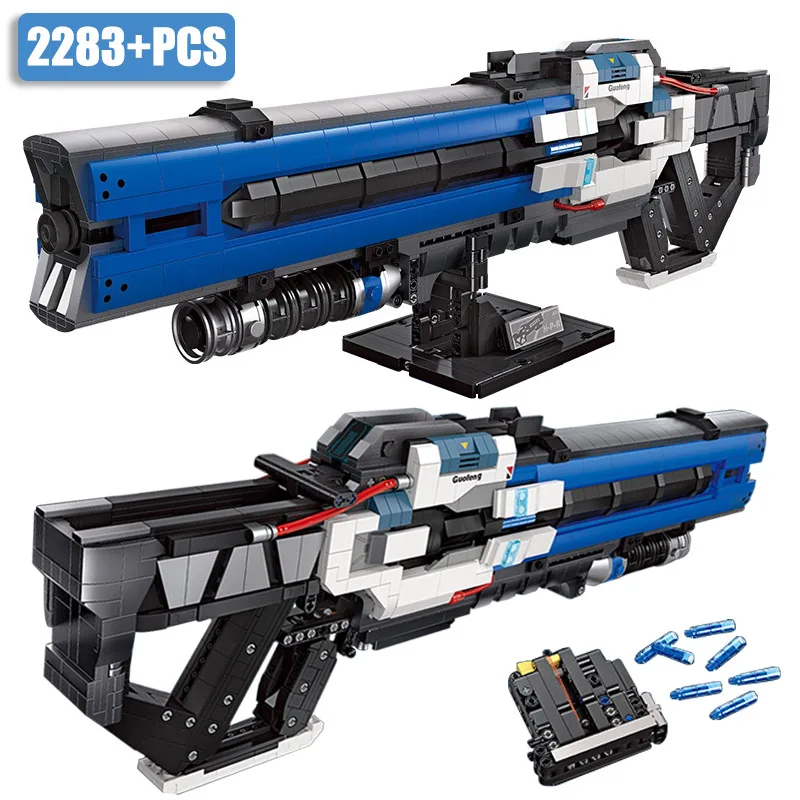 

Military Future Weapon Heavy Pulse Rifle Building Blocks MOC Technical Gun Can Shoot Bullet Bricks Toys For Children Boys Gifts