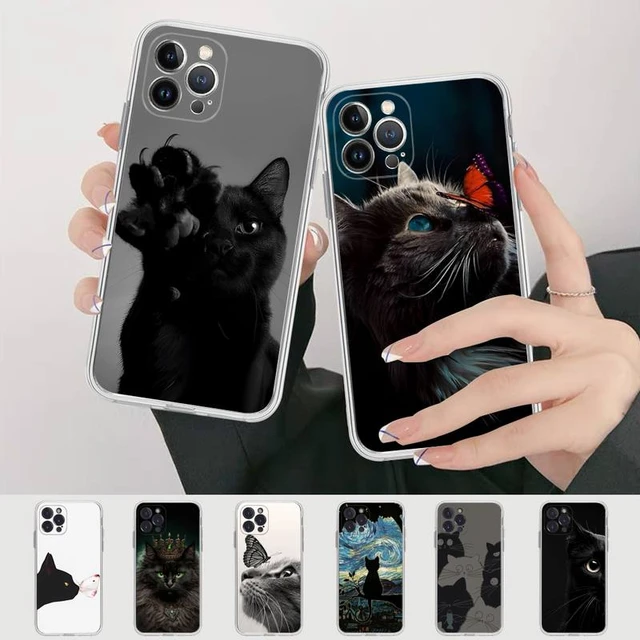 Silicone Phone Case Black Cat Phone Case For Iphone 14 13 12 11