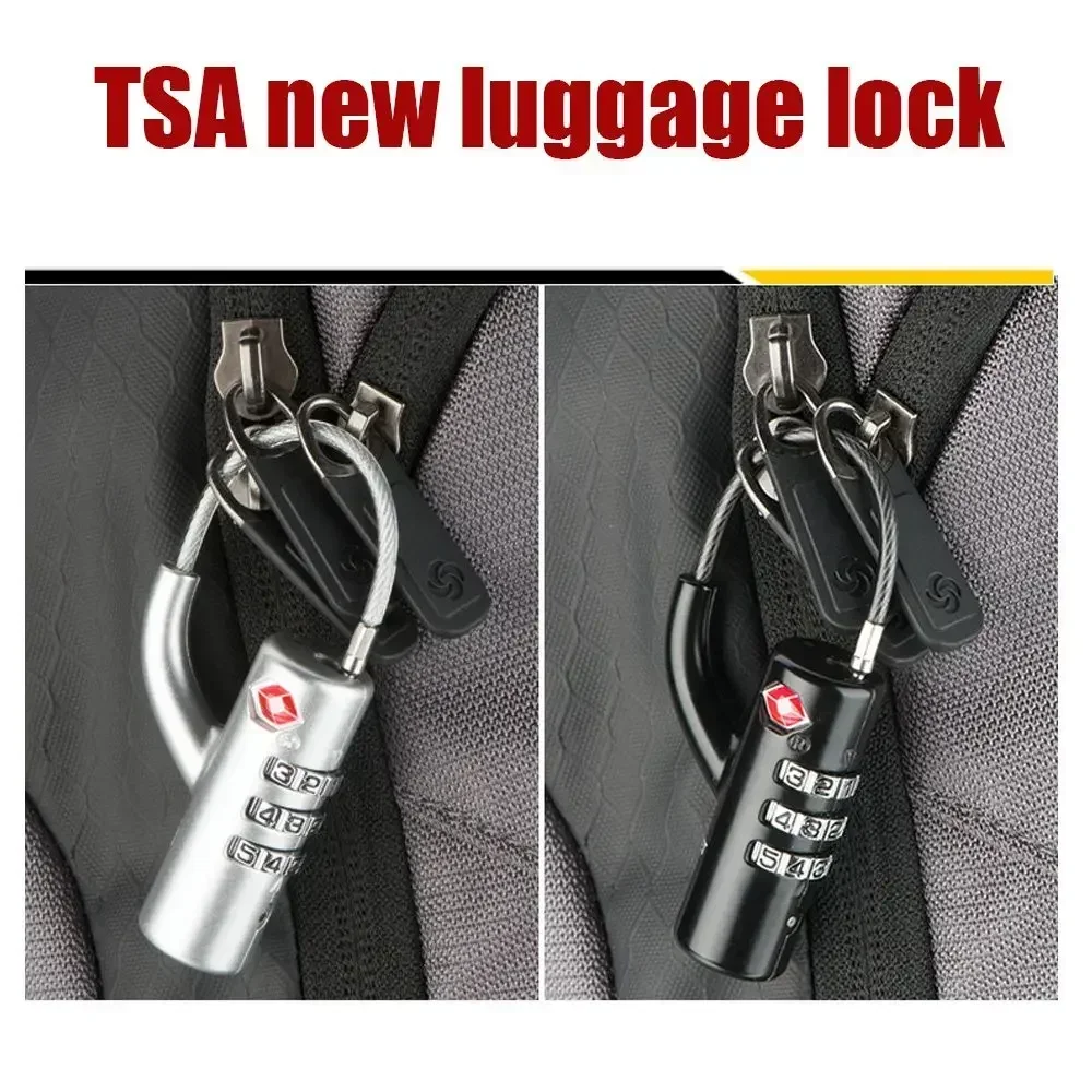 1PC Clearance Trolley Suitcase Backpack Password Lock TSA Customs Luggage Lock Padlock with Steel Cable Tsa Lock for Luggage