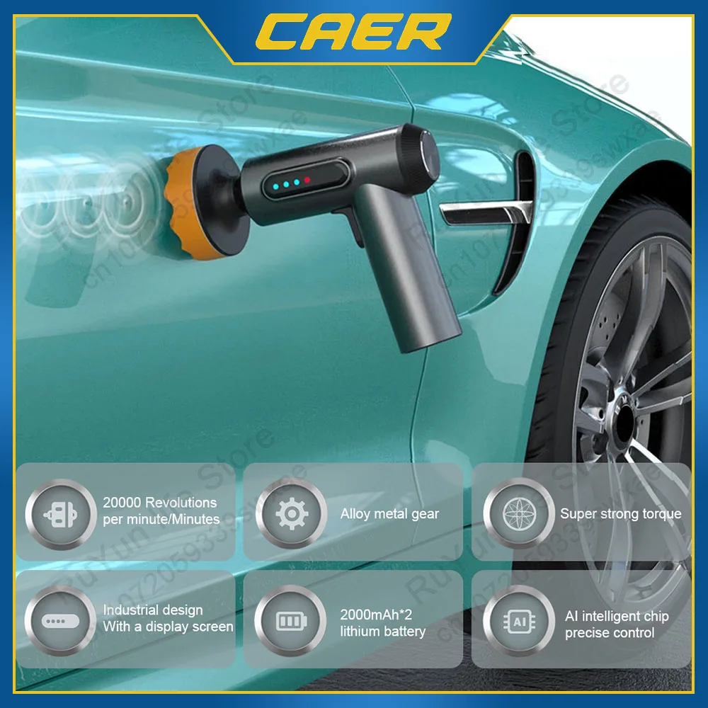 Car Polishing Machine Wireless Digital Waxing Polisher Car Mounted Handheld Electric Power Tool Kit for Auto Cleaning Repair car polisher