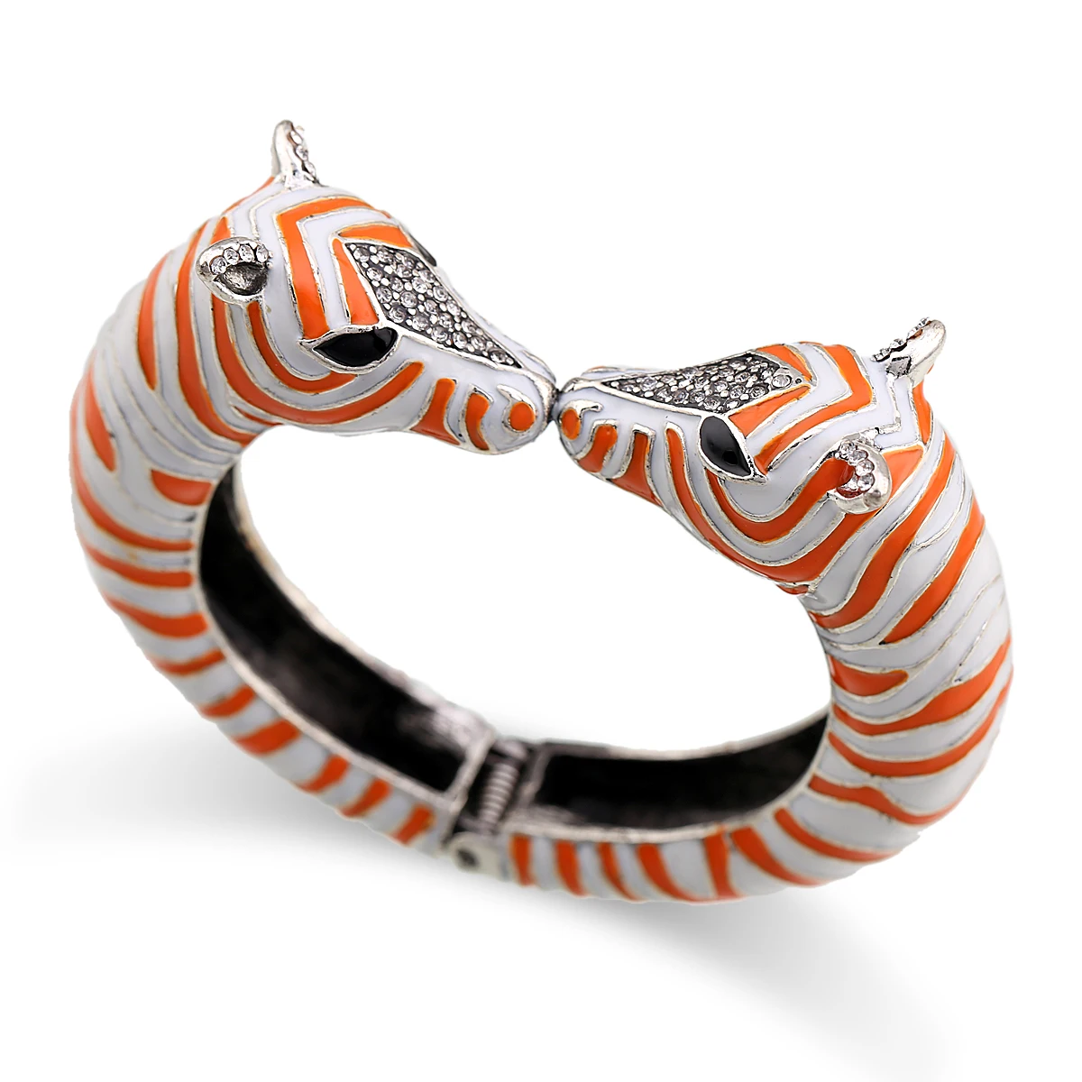 Newest Kaymen Jewelry Large Size Statement Bracelet Cuff Bangle Vintage Style Enamel Animal Zebra Bracelet Fashion Jewelry 4