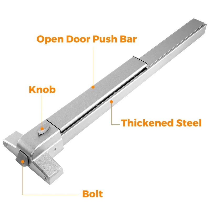 Door Push Bar Commercial Emergency Bar Panic Exit Device Suitable For Wood Metal Door 70-104 cm Width With Exterior Handle