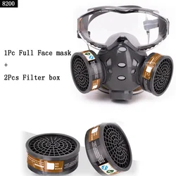 Advanced Full Face Respirator Mask with Integrated Safety Glasses and Anti - Dust Filter (2 Replaced Filters)