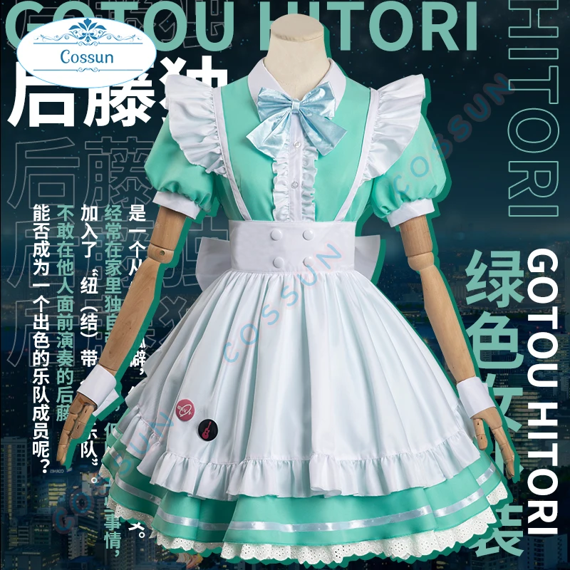 

[Customized] Goto Hitori Cosplay Costume Green Maid Dress Halloween outfits Women Anime Dress