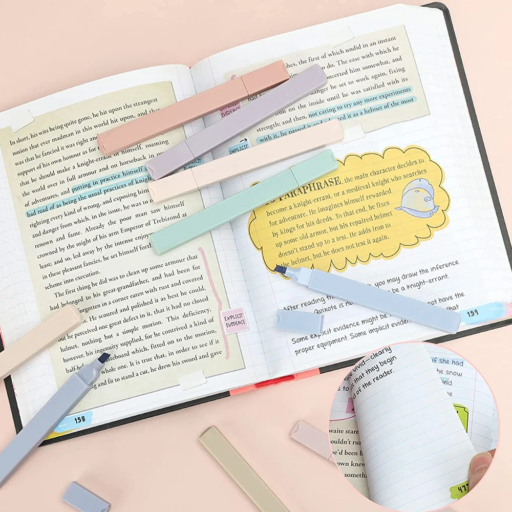 Highlighter Pen Morandi Color Set 6/12pcs For Taking Notes