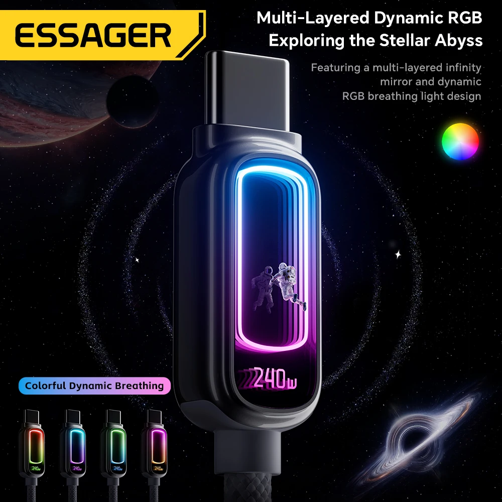 에사저 240W USB C to USB C 케이블 100W PD3.1 고속 충전 (맥북, 노트북, 아이폰 17, 16, 15 Pro Max, 아이패드, 삼성 타입 C 케이블)