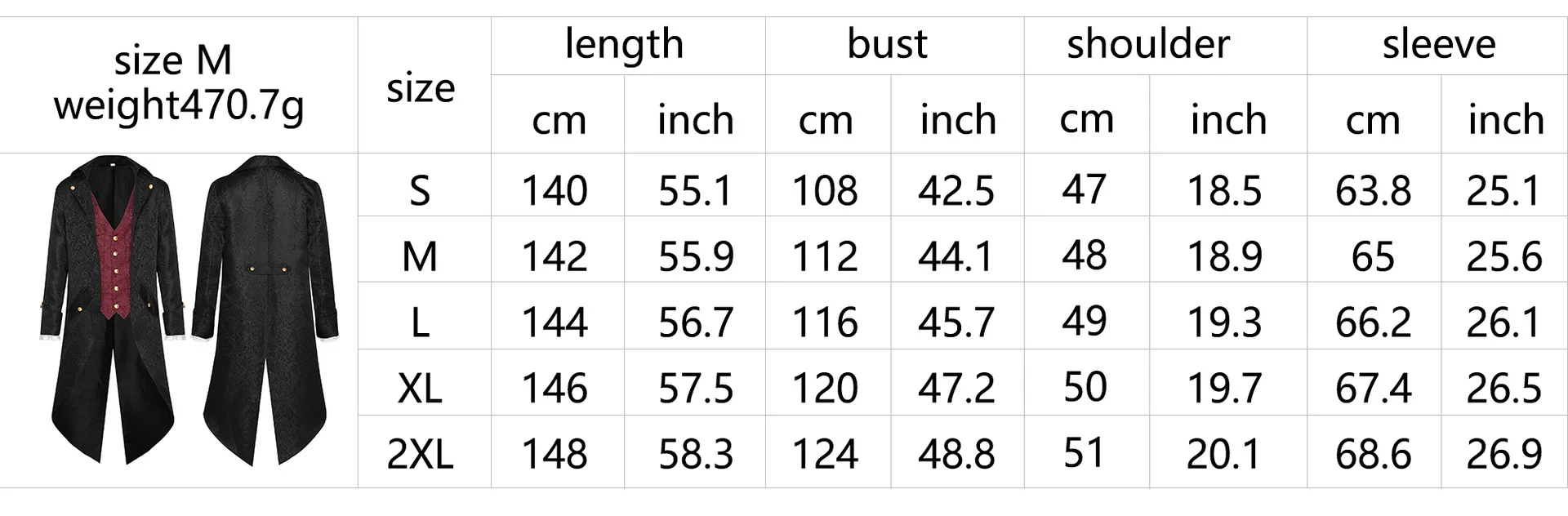 Mens Gothic Medieval Jacquard Tailcoat Jacket Halloween Costumes Steampunk Jacket Vintage Pirate Victorian Frock Coat Uniform