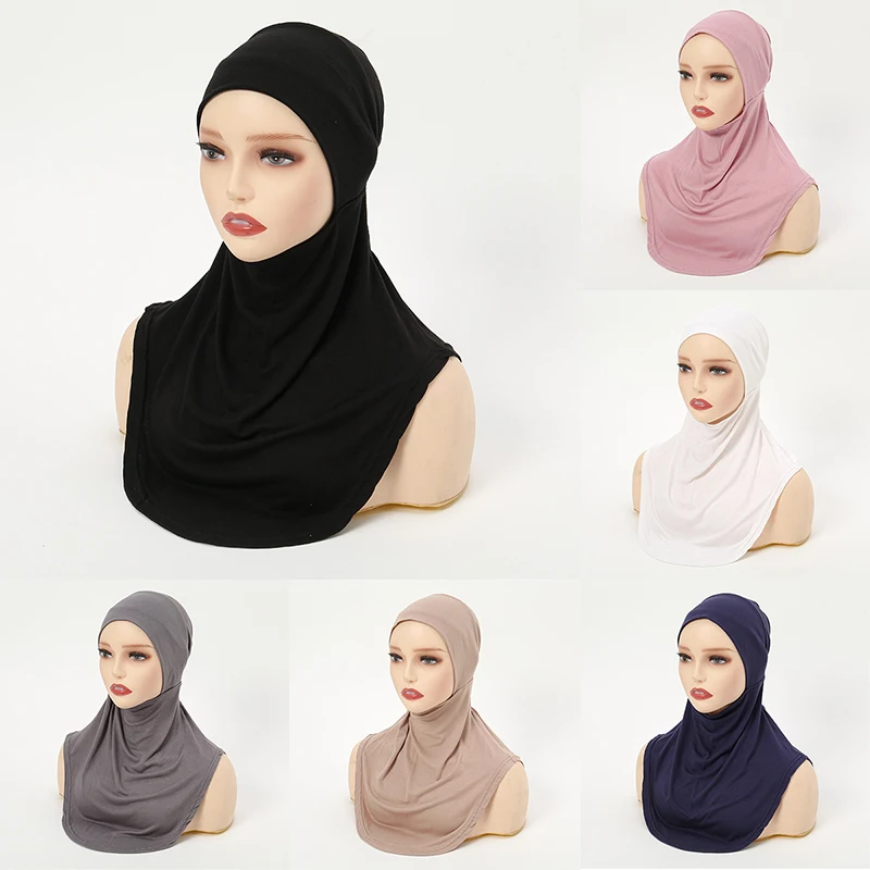 Tissu Musulman Intérieur Hijab Casquettes Ramadan Doux Extensible Turban Tube Chapeaux Eid