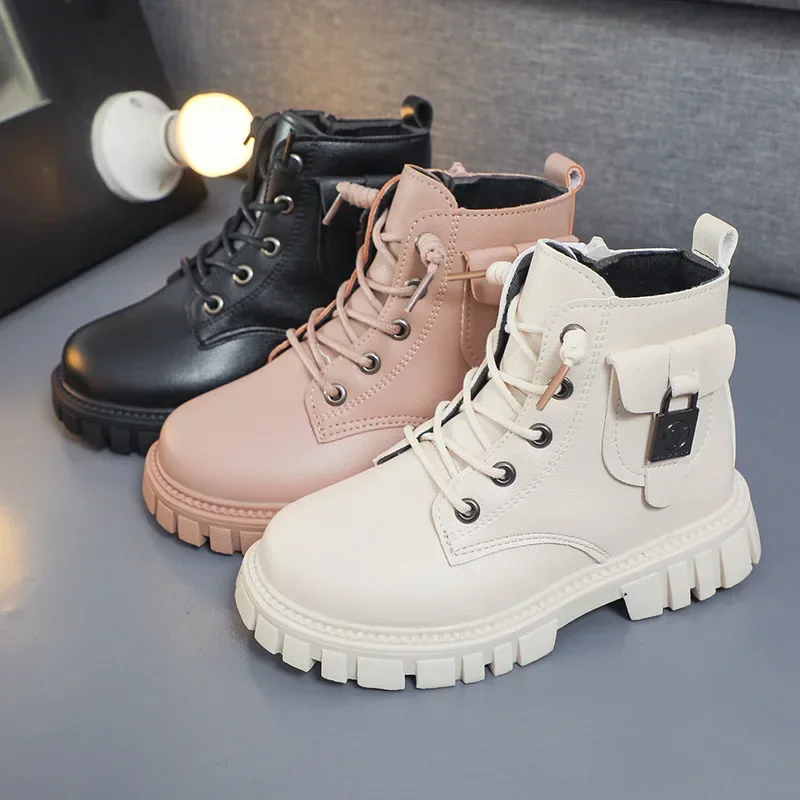 Children Leather Boots Girls Fashion Autumn Winter New Casual