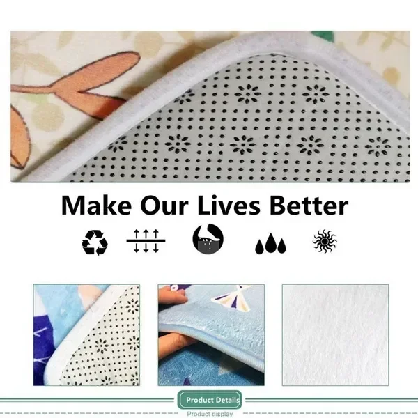 Nautical Map Rug – Retro Marine Compass Carpet | Non Slip Floor Mat for Living Room