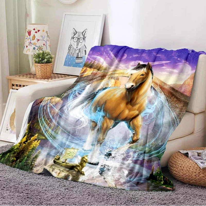Unicorn Blanket for Girl Boy Unicorn Magic Castle Fleece Throw Blanket Super Soft Cozy Plush Fuzzy Blankets for Couc
