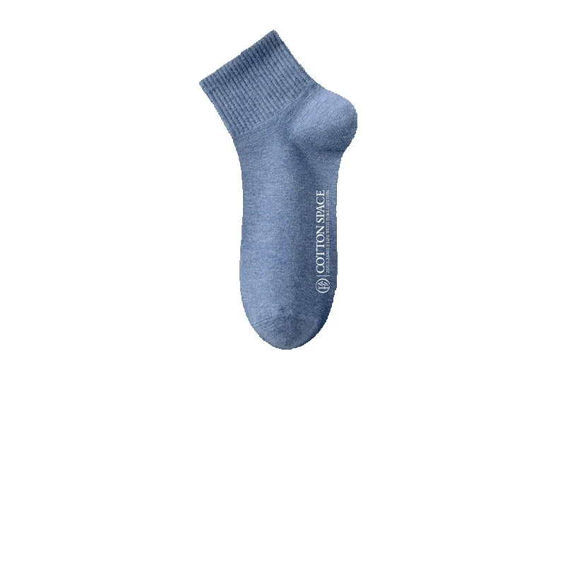 2025e Men's Pure Deodorant Sweat-Absorbing Short 2024 Autumn New 100% Cotton Sports Zhuji Socks Industry_voghion.com