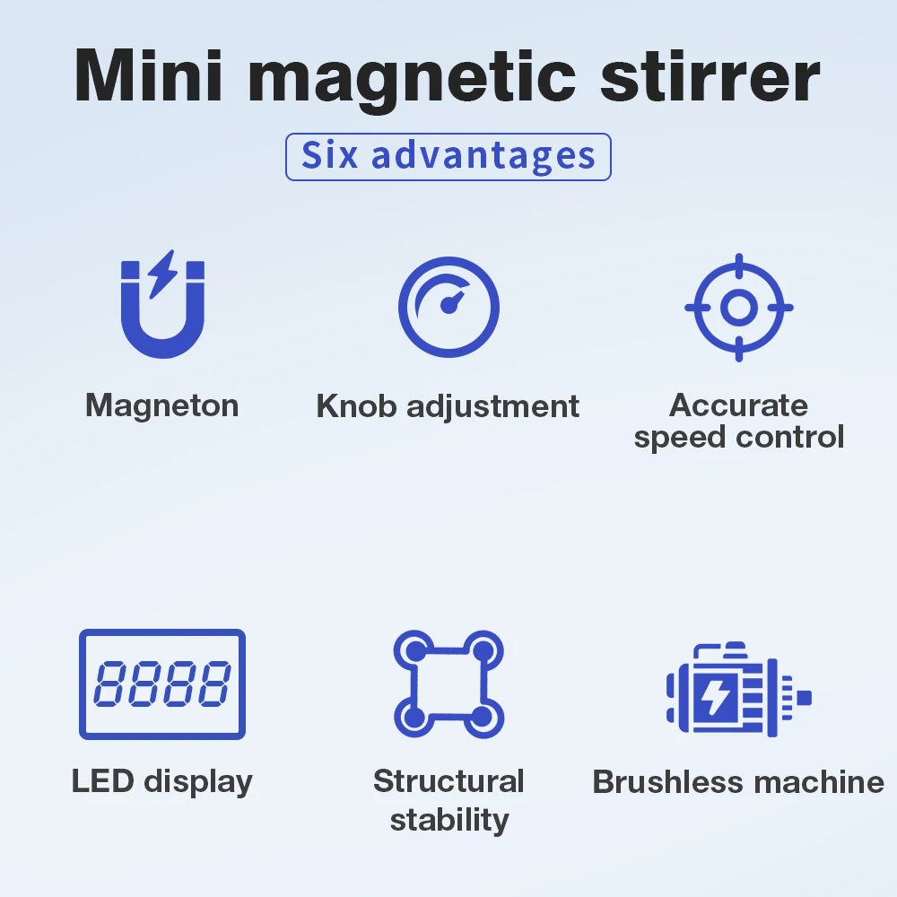 Lab Mini Magnetic Stirrer Laboratory Magnetic Mixer With Stir Bar 3000ml 5000ml Liquid Mixer EU Plug Portable Stirrer Plate magnetic stirrer