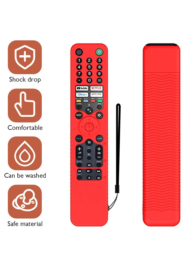 Silicone Protective Cover Shockproof Protective Skin Sleeve Waterproof with Lanyard for Sony RMF-TX520U MG3-TX520U Voice Remote 5