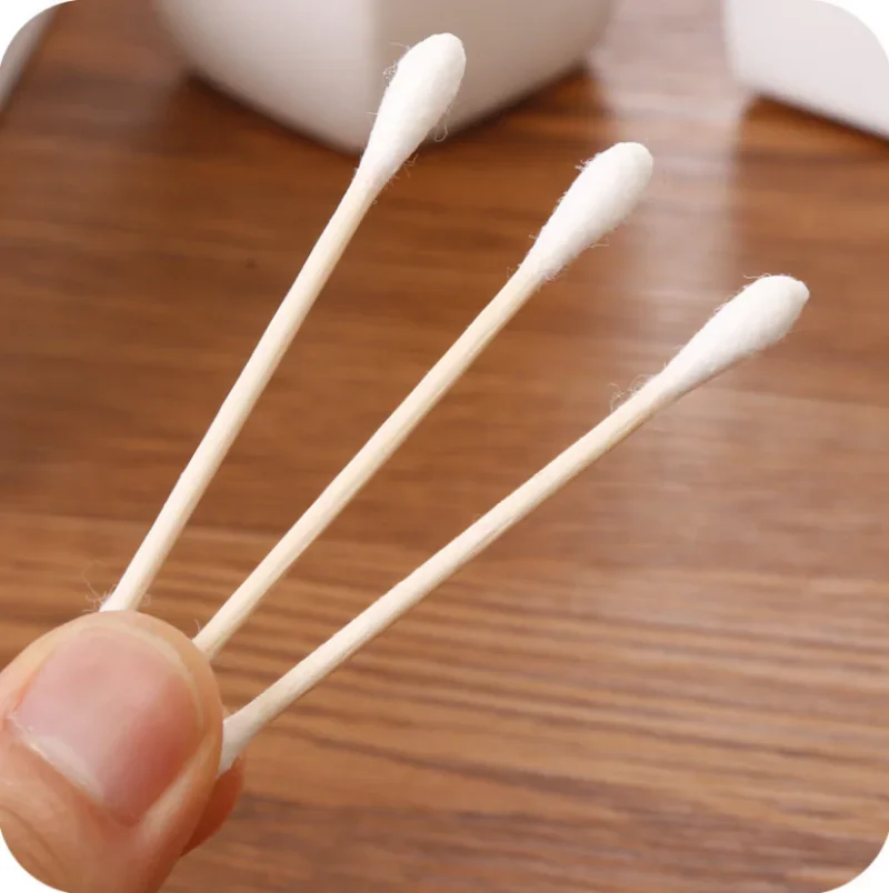 Baby Bamboo Cotton Swab Wood Sticks Soft Cotton Buds Cleaning of Ears Tampons Cotonete Pampons 100pcs/Pack