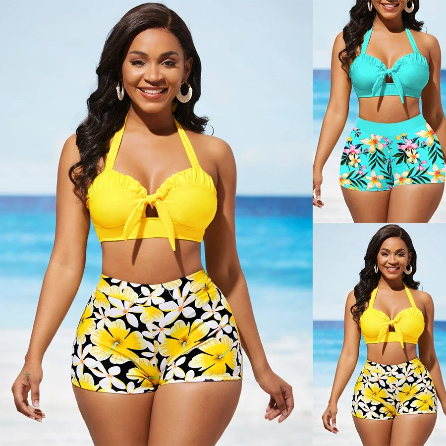 Women Swimsuit Women Two Piece Sets Women's Swimwear Tankini 2 Piece Regular Swimsuit 2 Piece Floral Printed Swimsuit Casual Beachwear Holiday S-5XL
