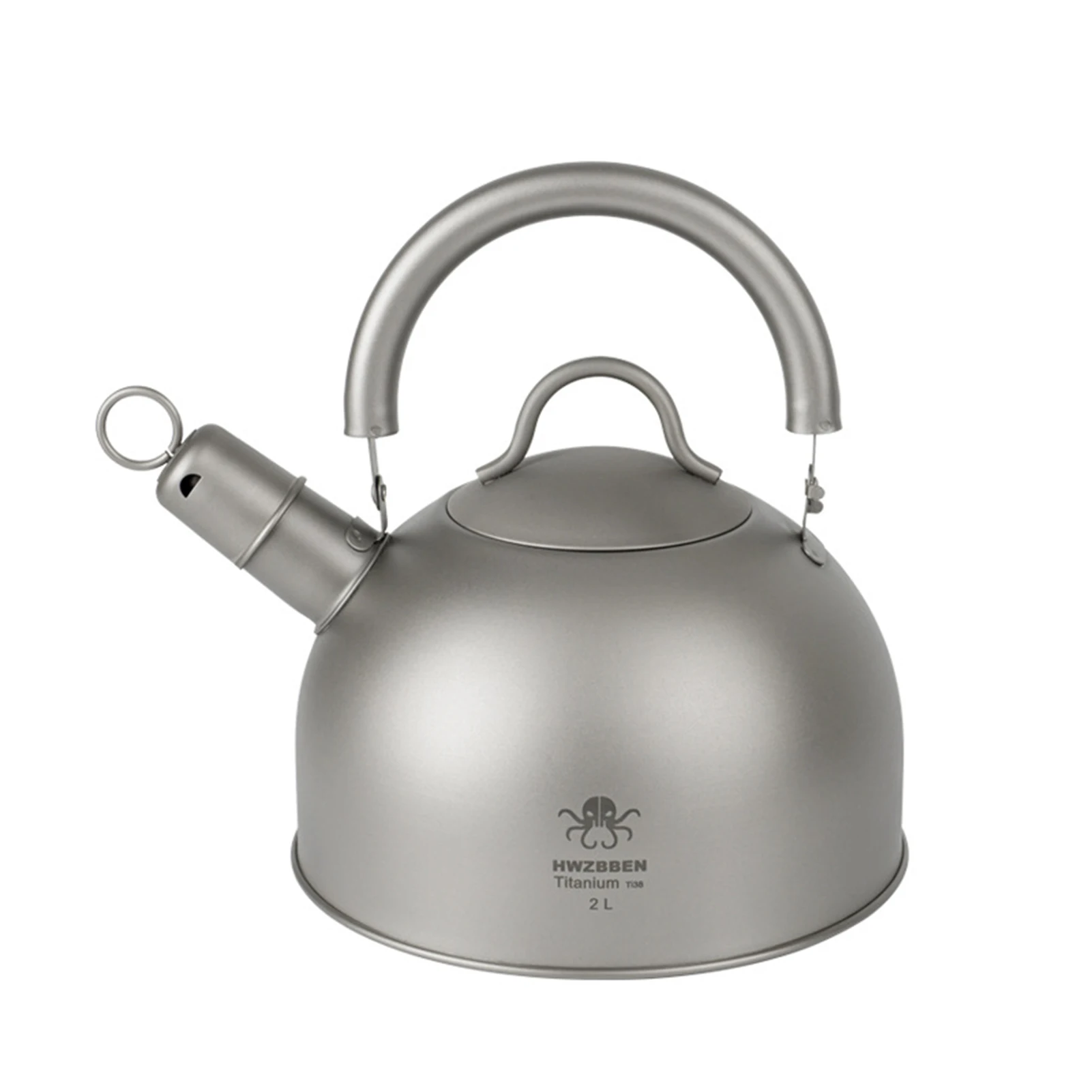 Outdoor Camping Tea Kettle 2L Whistling Tea Pot Lightweight Titanium
