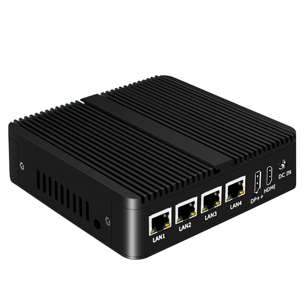 12th Gen 2.5G Firewall Router Intel N100 J6426 4x i225-V LAN 2*COM RS485 RS232 Industrial Fanless Mini PC 2x4K OPNsense Proxmox 4