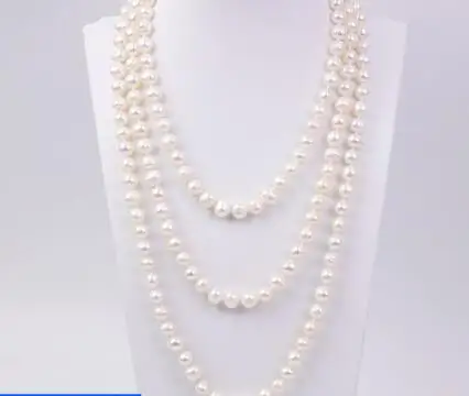 

7-8mm natural freshwater Akoya pearl necklace jewelry 48“