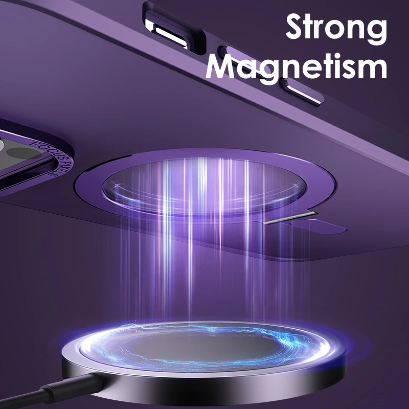Strong Magnetic Stand Holder Phone Case For Iphone 11 12 13 14 15 Pro Max 14 15Plus With Rotatable Invisible Metal Bracket Cover
