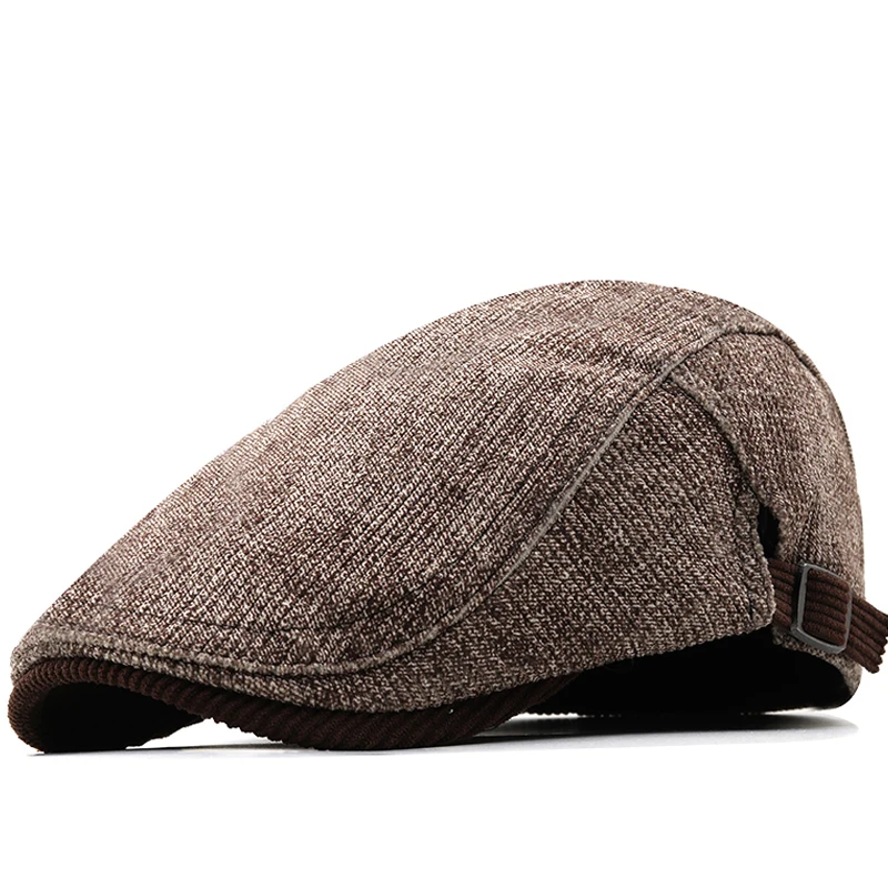 

Men Newsboy Hats Thick Autumn Winter Vintage Herringbone Octagon Cap Casual knitted Berets Gatsby Flat Hat Color Matching Cap