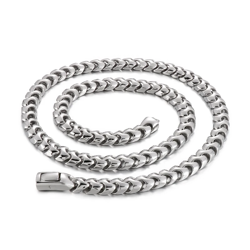 

9mm 20-24inch Silver Dragon Bone Chain Link Necklace For Mens High Quality Casting Jewelry Cool Friends Gifts